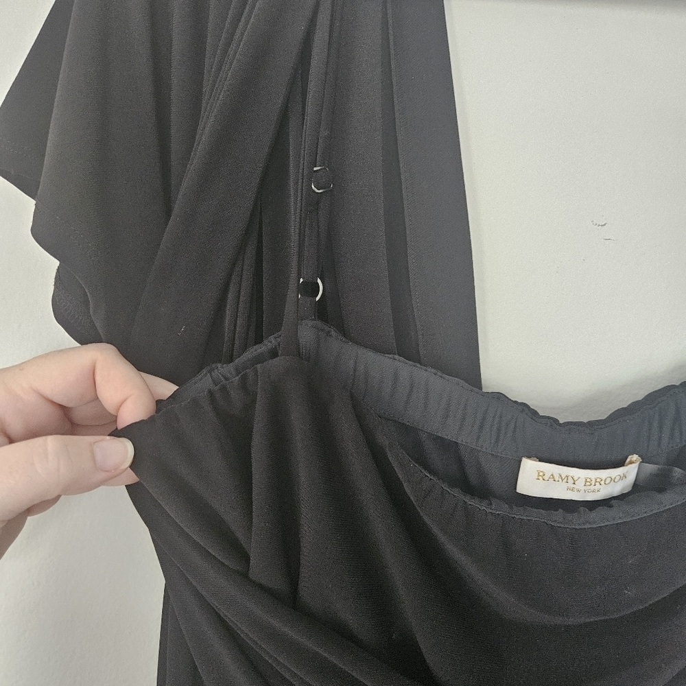 Ramy Brook Toma Jumpsuit Black One Shoulder Size M - Picture 10 of 14